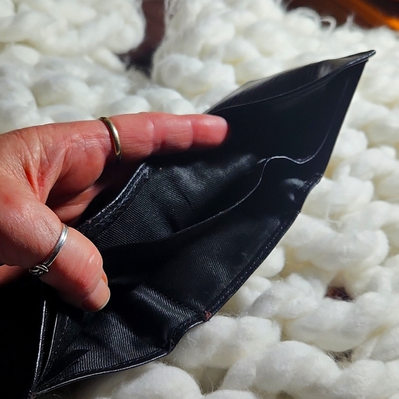 Leather (pebble grain) Tri-fold Wallet, Men, 9 Pocket, New - Picture 8 of 9